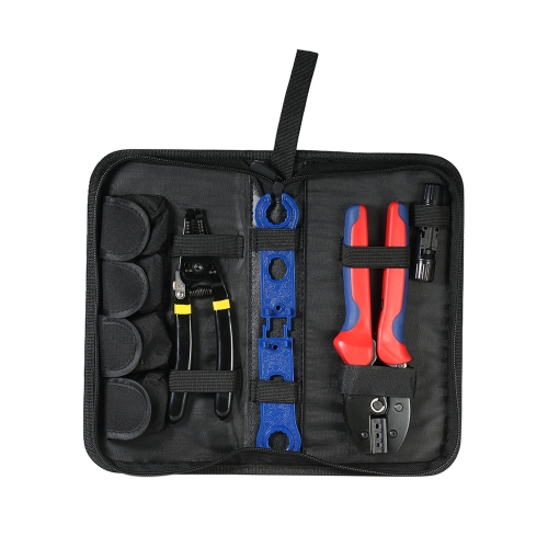 

Solar Crimping Tool Kit Solar Connectors Solar PV Tool Kit with Stripping & Crimping Tools Crimper Stripper Solar Panel Cable Connector with Storage Pouch