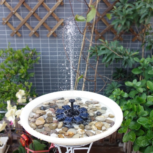 

Solar Water Pump Birdbath Flower Shape Small Pond Garden Decoration Water-height 65cm DC30S-0808H