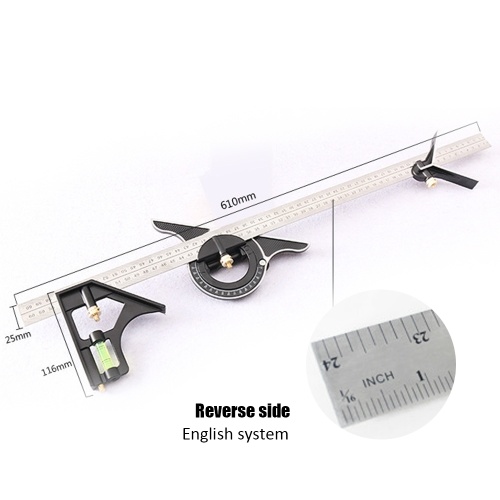 300MM Combination Square Angle Ruler Stainless Steel Multi-function Measuring Tool