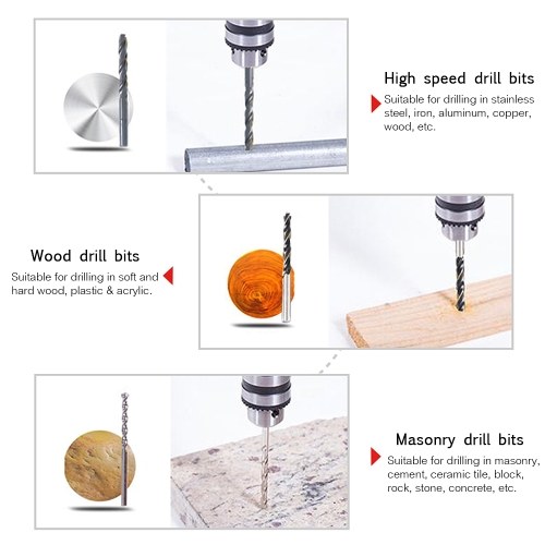 

38pcs Multi-purpose Drill Bit Set High Speed Steel(HSS) Drills Masonry Drill Bit Carbon Steel Wood Drill Bit Round Shank Woodworking Drill Slotted Phillips & Pozi Screw Bits