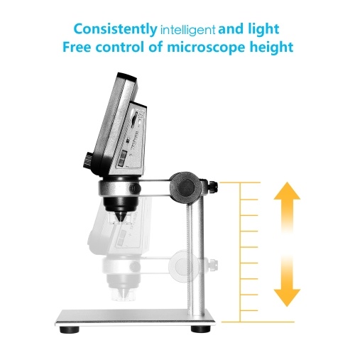 

2.0MP Multifunctional Wireless 4.3 Inch Display Screen Microscope with 8 Adjustable Brightness LED Lights Metal Bracket