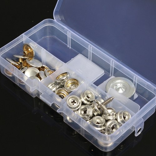 15MM Stainless Canvas to Screw Press Stud Snap Kit Boat Cover Fitting Fastener
