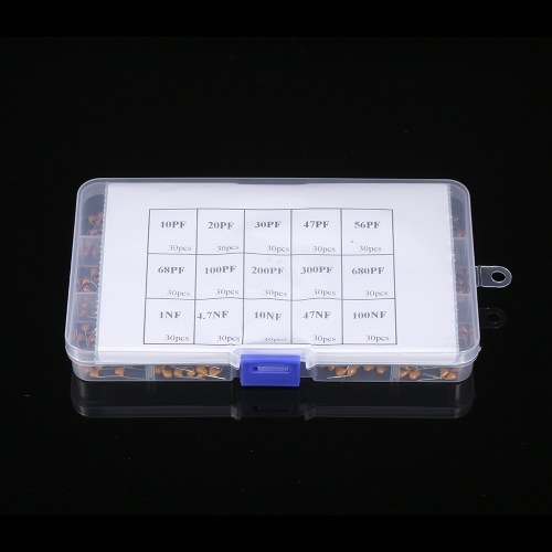

450PCS 10pF－100nF Ceramic Capacitor Assortment Box Kit Range 15 Value