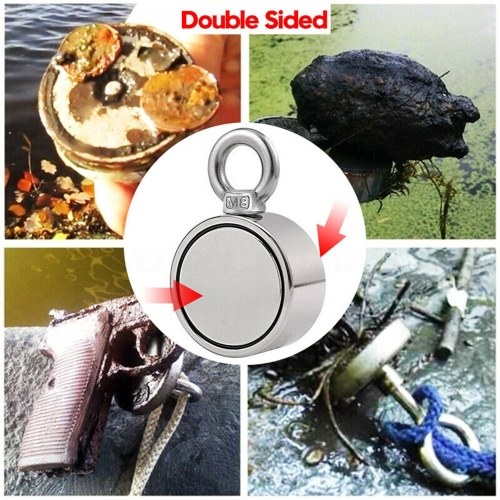 

Upgraded Second-Generation Round Neodymium Fishing-Magnets(Double-sided-Magnetic)Combined 200/300/400/600/1000KG Pulling Force