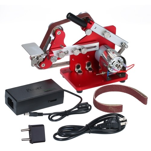 Mini Belt Sander Machine Multifunction Bench Sander Belt Machine 60W Electronic Micro Sander Polisher Grinder Portable DIY M-775 Table Polishing Sanding Machine