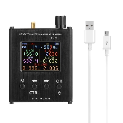 

PS100 Compatible with N1201S Function 137.5MHz-2.7GHz Antenna Analysis Measuring Instrument Standing Wave Meter Antenna Tester RF Vector Impedance Analyzer