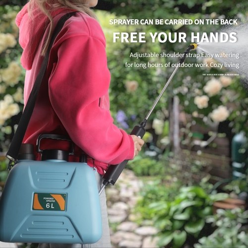 6L Rechargeable Shouldered Sprinkler Handheld Electric Sprayer Agriculture Tools Watering Can Atomizing Watering Bottle Water Sprayer Garden Plants Sprayer 