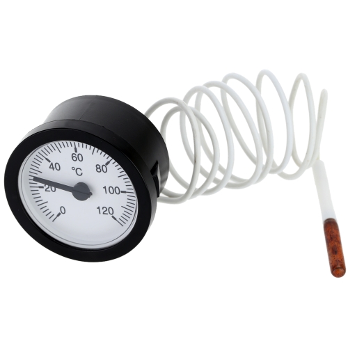 Dial Thermometer Capillary Temperature Gauge with 1.5m Sensor 0-120°C for Measuring Water Liquid