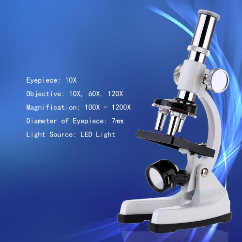 

1200X Educational Microscope Kit with LED Light 10X Eyepiece Entry Level Student Science and Education Biological Instrument