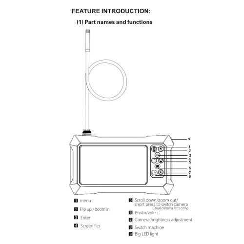 

B315 4.3 Inch LCD Display Screen 1080P Handheld Endoscope Industrial Home Single Camera Endoscopes with 6 LEDs