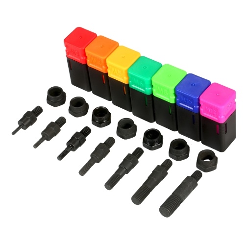 M10 Assorted Rivet Nut Gun Mandrel and Nose Piece Riveter Tip Metric Replacement Riveter Gun Part Threaded Mandrel For Hand Nut Rivet