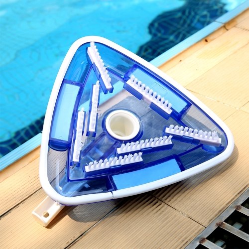 

Transparent Triangle Pool Vacuum Head Inground Above Ground Swimming Pool Vacuum Brush Head Spa Vinyl Pool Vacuum Attachment with Weighted Base and Brushes