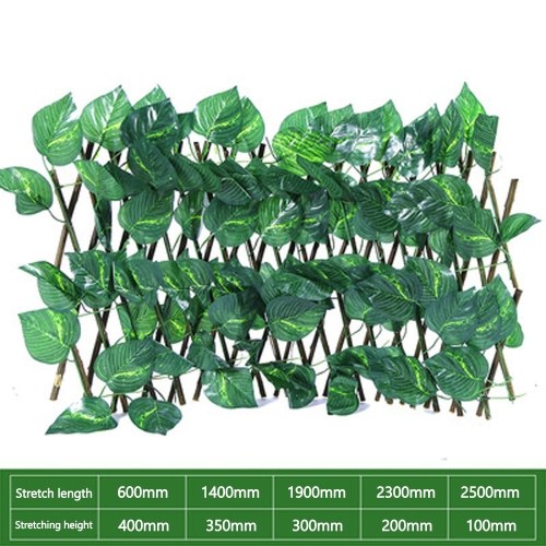 

Expandable Courtyard Fence Home Retractable Artificial Garden Fence Gardening Decorative Tools Home Yard Balcony Fence ( big scindapsus leaves)