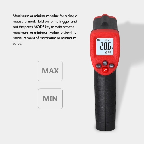 

Infrared Thermometer NOT for Human Non-Contact Digital Temperature Measurement Machine -58℉~1022℉ (-50℃～550℃) with Screen Display with Adjustable Emissivity & MAX/MIN/AVG for Industry Batteries Included