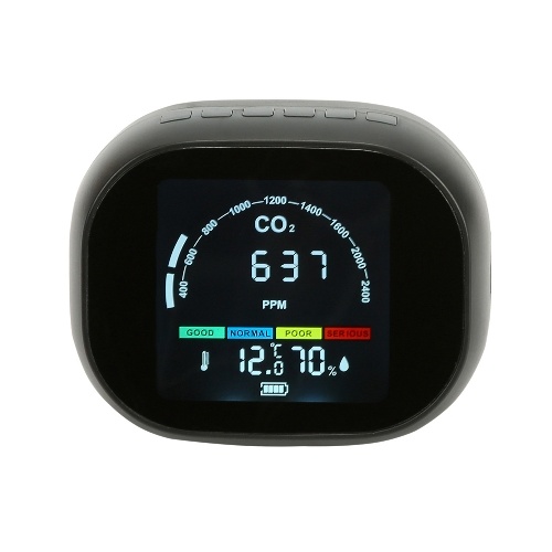 

3 In 1 Carbon Dioxide CO2 Temperature Humidity Detector Desktop Small Carbon Dioxide Detector Portable Home Office Hotel Indoor Temperature Humidity Meter Screen Brightness Adjustable