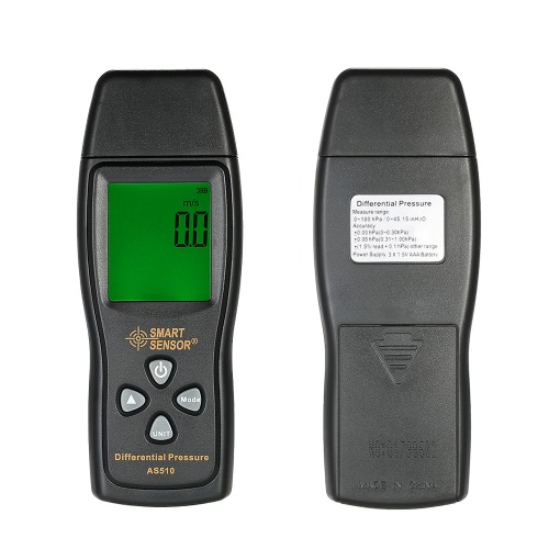 

SMART SENSOR Portable Digital LCD Pressure Gauge Differential Pressure Manometer Measuring Range 0～100hPa with Temperature Compens