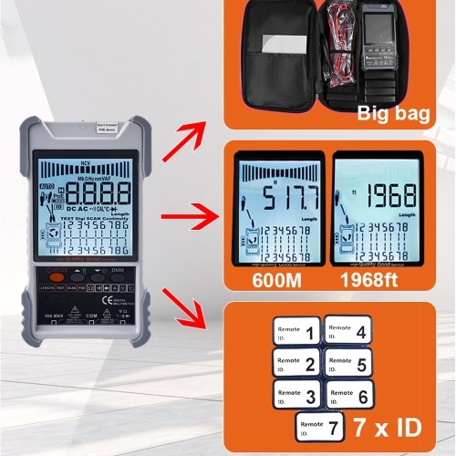 Handheld Portable 2in1 Network Cable Tester Multimeter LCD Display with Backlight Analogs 