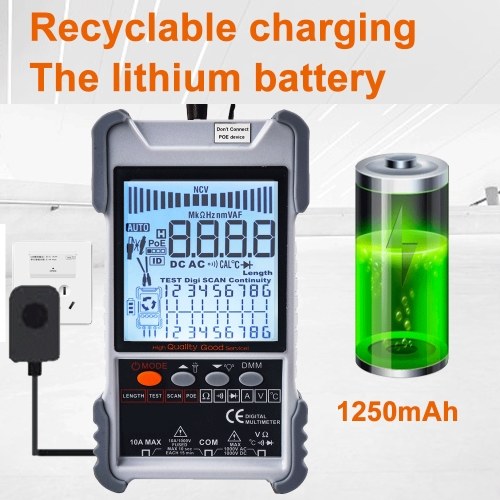 Handheld Portable 2in1 Network Cable Tester Multimeter LCD Display with Backlight Analogs 