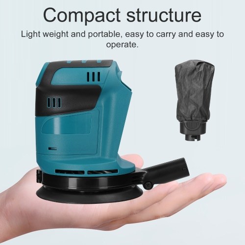 125mm Brushless Motor Cordless Orbital Sander Wood Grinder Electric Car Polisher Multifunctional Wood Metal Waxing Polishing Grinding Sanding Machine 6 Speed Adjustable Orbital Sander 