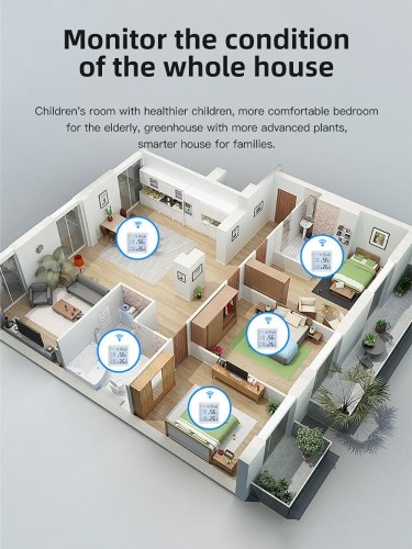 Intelligent BT Wireless Temperature and Humidity Sensor Intelligent Linkage Detector Wireless Temperature and Humidity Meter Sensor 