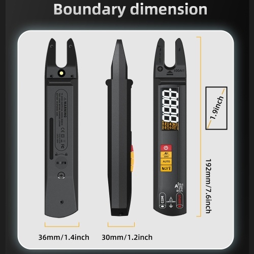3in1 Handheld Digital Multimeter Clamp Ammeter Electric Test Pen LCD Color Display Handheld Multimeter 6000 True RMS Counts Professional Voltage Capacitance Resistance Frequency Diode Duty Cycle Tester Live Wire Recognition Meter with Flashlight Illuminat 