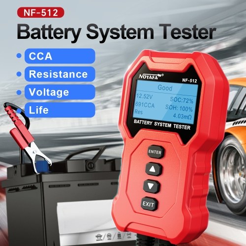 

NOYAFA NF-512 Car Battery Tester Analyzer 12V 24V Battery Analyzer Automotive Quick Load Plug Cranking Test Diagnostic Tools