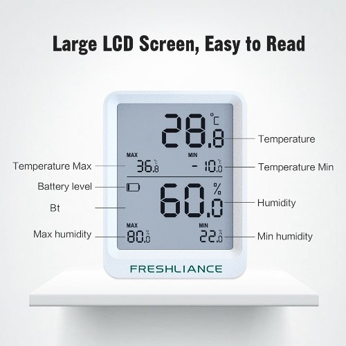 BT Temperature and Humidity Recorder Fruit Cold Storage Coldchain Transportation Temperature Logger Mobilephone APP Control Large Capacity Data Storage with Data Export PDF/CSV Reports Automatic Generating Function 