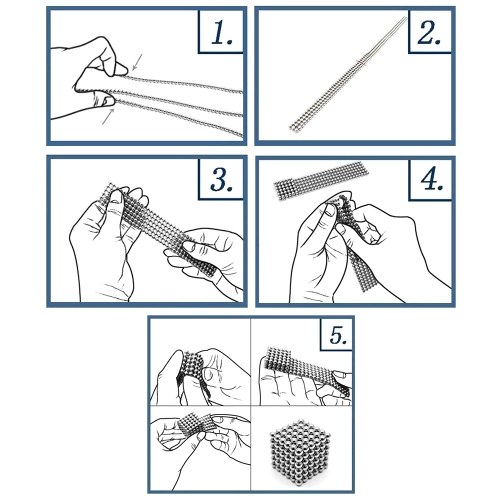 

1000Pcs 5mm Magnetic Ball Set Magic Magnet Cube Building Toy for Stress Relief Silver Color