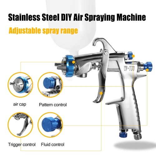 

Professional Stainless Steel DIY Air Spray Machine with Gravitational Feed Fluid Cup Hand Manual Spraying Painting Tool