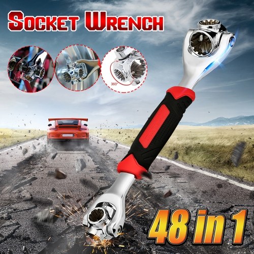 

Universal 360 Degrees Rotation 48 in 1 Socket Wrench Steel Anti-slip Auto Fix Hand Tool
