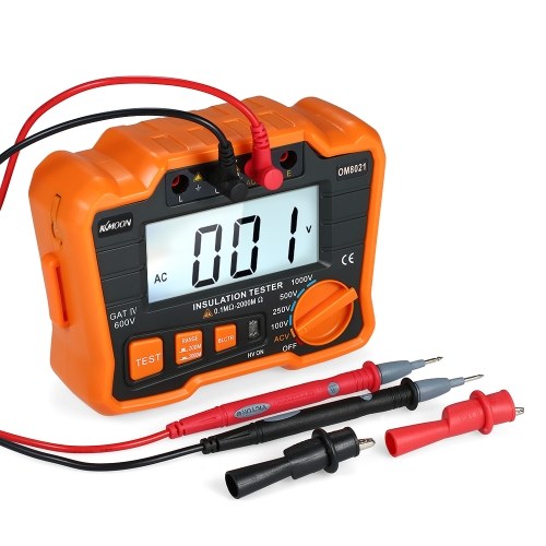 KKmoon Insulation Resistance Tester DCV ACV Meter 1000V Ground  Megohmmeter MegOhm Voltmeter w/LCD Backlight Display 