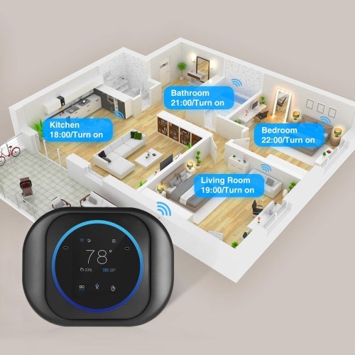 

T18UTW-7-WIFI Smart Thermostat Compatible with Built-In Alexa Tuya APP Control Programmable Universal Temperature Controller for Multi-Stage Heat Pump