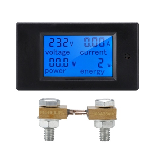 Compteur de tension CC Galvanomètre Compteur d'électricité Détecteur de puissance Coulomètre Compteur d'affichage numérique multifonctionnel