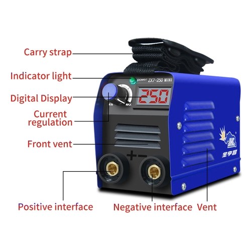 

20-250A Current Adjustable Portable Household Mini Electric Welding Machine IGBT Digital Soldering Equipment with LED Display ZX7-250