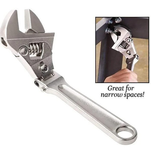 Adjustable Ratchet Wrench 180° Rotatable Folding Handle Spanner Hand Tool