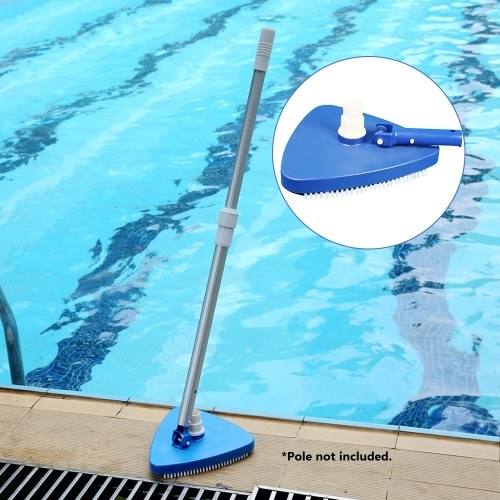 Triangle Pool Vacuum Head Inground Above Ground Swimming Pool Vacuum Brush Head Spa Vinyl Pool Vacuum Attachment with Weighted Base and Brushes