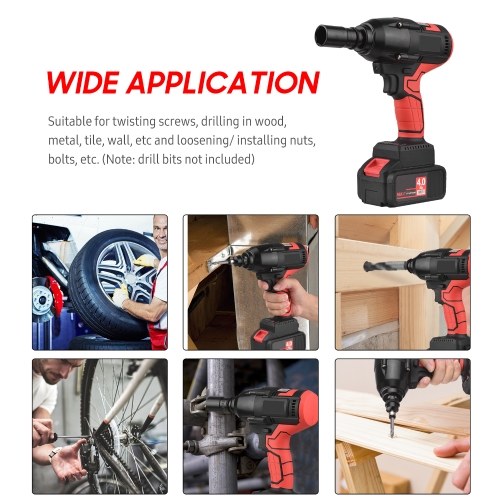 

21V Cordless Brushless Impact Wrench with 1/2in Chuck 600N.m Max Torque Handheld Power Wrench Kit with Multiple Accessories & 4.0Ah Lithium Battery & Fast Charger