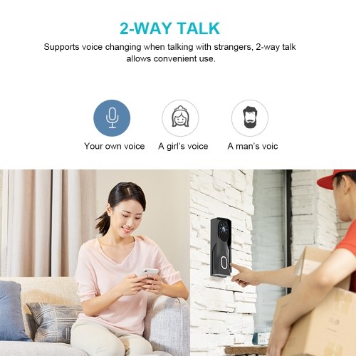 Wireless Video Doorbell with USB Chime 1080P Visual Real-time Intercom PIR Detection Night Vision 2-way Talk 166-degree Wi-Fi Video Door Bell and Receiver Home Security Camera Support Cloud Storage or TF Card
Wireless Video Doorbell with USB Chime 1080P Visual Real-time Intercom PIR Detection Night Vision 2-way Talk 166-degree Wi-Fi Video Door Bell and Receiver Home Security Camera Support Cloud Storage or TF Card