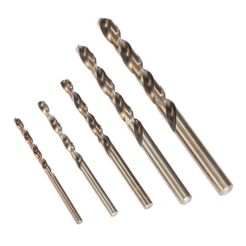 

5PCS / Set 4/5/6/8 / 10мм Прямой хвостовик M35 Кобальт быстрорежущая сталь HSS Спиральные сверла Набор Профессиональный деревообрабатывающий металла Буровой инструмент