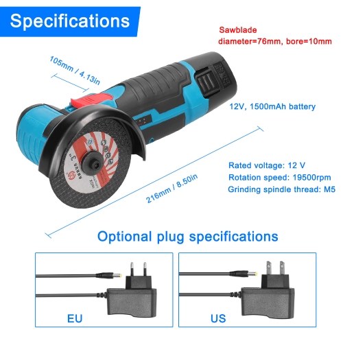 19000rpm Electric Grinding Tool Multifunctional Mini Grinder Handheld Cutter for Cutting Polishing Ceramic Tile Wood Stone Steel