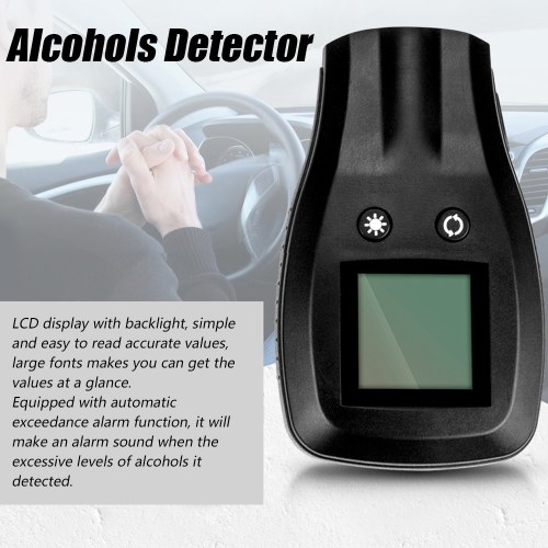 

Handheld Portable Alcohols Detector High-Sensitive Quick Response Breath Blow Tester LCD Display with Backlight
