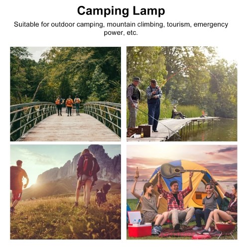 Portable Camping Lamp  3in1 Hand Crank Tent Lamp Searchlight SOS Flashlight Light Three Color Temperatures Adjustable 