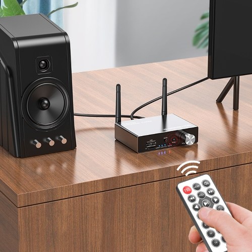 

BT 5.3 Transmitting Receiving Device Stereo Low Latency Emitter Receiver 3.5mm AUX Optical Cable Coaxial Cable USB TF Card U Disk Connection Music Audio Adapter For TV PC Cellphone