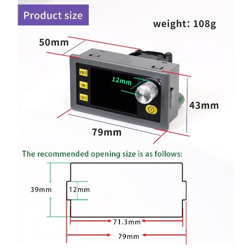 Digital Direct Current Voltage Regulator Powersupply Module Full Viewing Angle VA Color LCD Display Support Firmware Upgrading Solar Charging and Serial Communication Protocol 