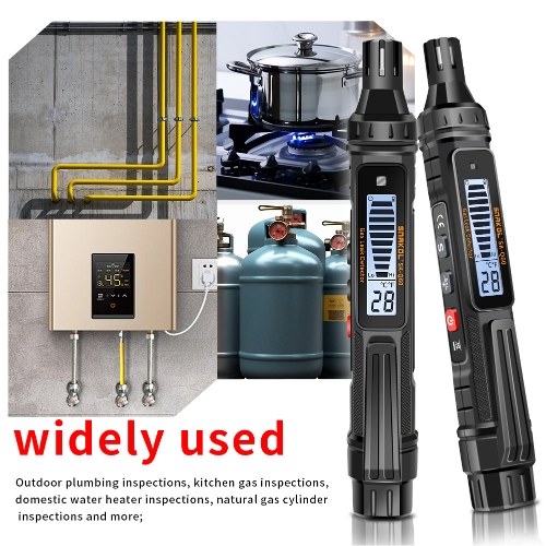 Handheld Combustible Gases Leak Detector Natural Gases Leakage Tester Portable Combustible Gases Concentration Test Meter Gases Sniffer Test with Sound Light Alarm Function 
