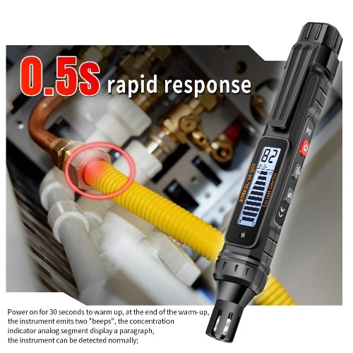 Handheld Combustible Gases Leak Detector Natural Gases Leakage Tester Portable Combustible Gases Concentration Test Meter Gases Sniffer Test with Sound Light Alarm Function 