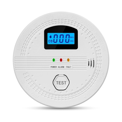 Carbon Monoxide Smoke Detector Electrochemical Sensor Smoke Detector Digital Display Sound and Light Alarm LED Indicator Light Functions 