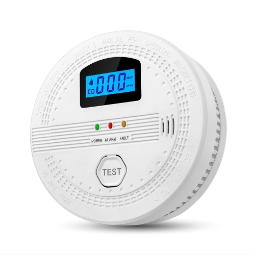 Carbon Monoxide Smoke Detector Electrochemical Sensor Smoke Detector Digital Display Sound and Light Alarm LED Indicator Light Functions 