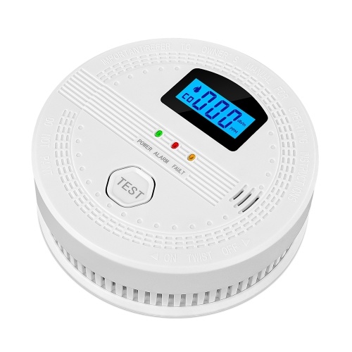 Carbon Monoxide Smoke Detector Electrochemical Sensor Smoke Detector Digital Display Sound and Light Alarm LED Indicator Light Functions 