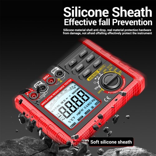 Insulation Resistance Tester 6000 Counts 0.1M Ω~2000M Ω Range DC/AC Voltage Diode Tester with LCD Display 4 Test Voltage Optional 100V 250V 500V 1000V Data Hold  for Measuring Transformers/Motors/Cable 